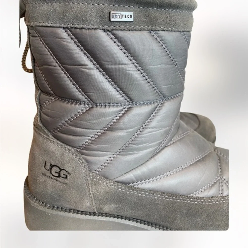 UGG Beck Boot Charcoal Gray Silver Quilted